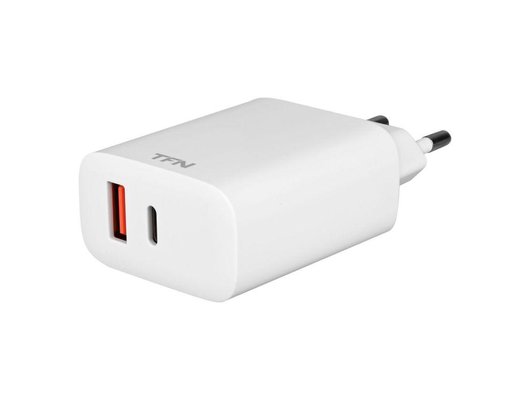 Зарядное устройство TFN СЗУ USB/USB-C PD 20W white б/кабеля (TFN-WC10)